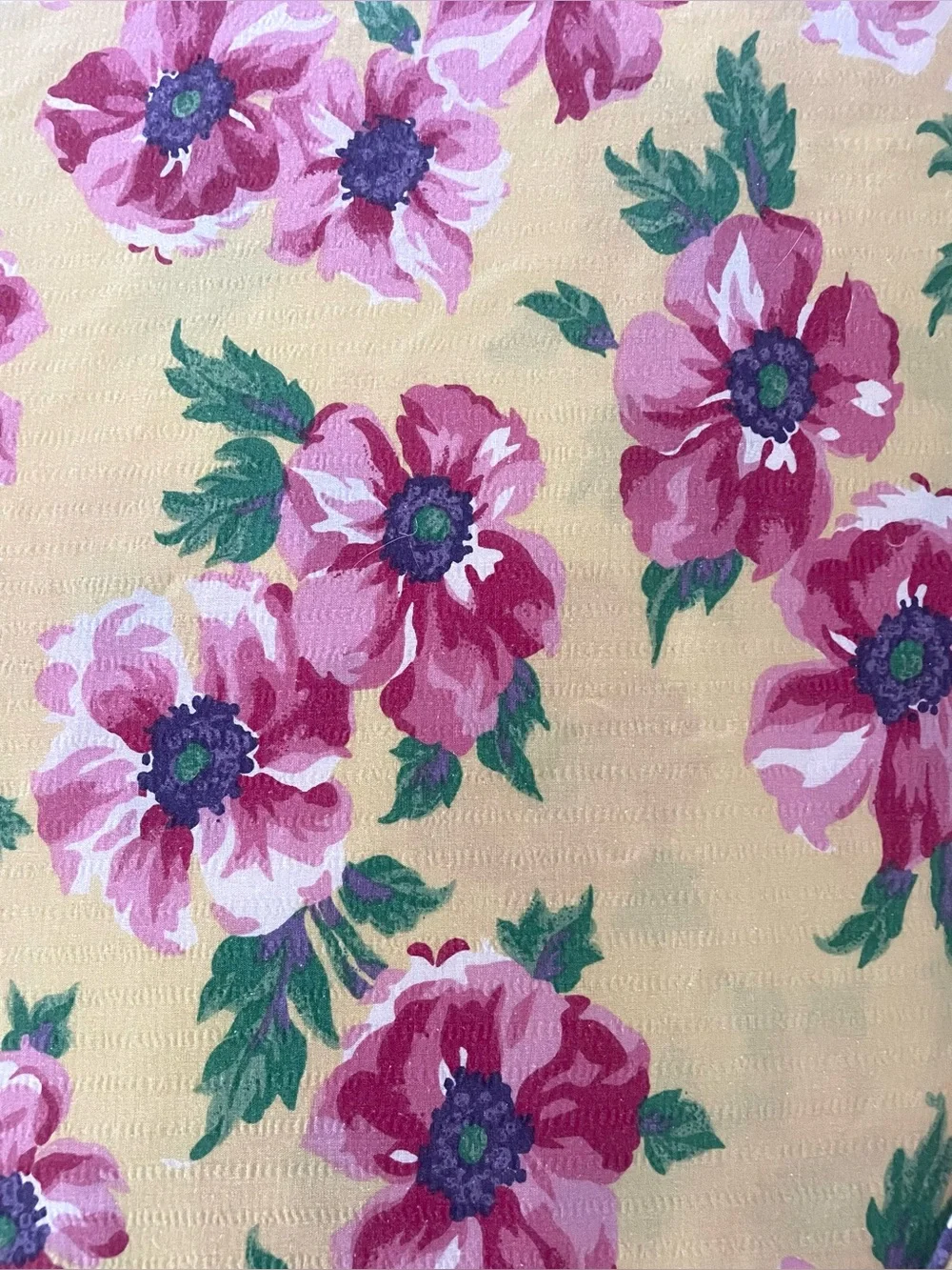 Ralph Lauren Chelsea Duvet Pink Flowers on Yellow Seersucker Cotton 90x96